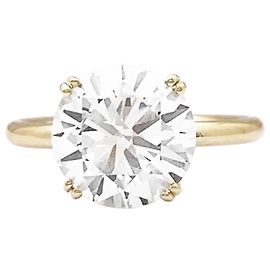 Autre Marque Anello solitario, oro giallo, diamanti da 3.89 carati