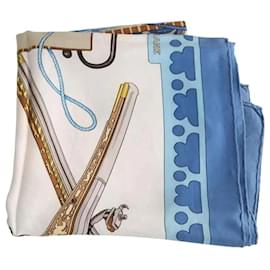Carré Hermès in seta blu