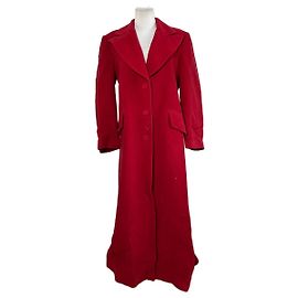 Cappotto vintage Emporio Armani in lana e pelo di cammello rosso L