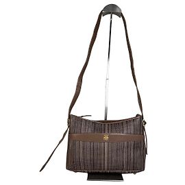 Bolso de hombro de tela a rayas Vintage Givenchy Marrón Dorado