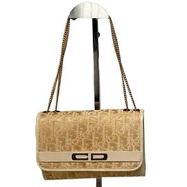 Clutch Vintage Dior Monogram Canvas Crema Oro Chiaro