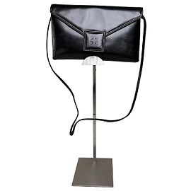Clutch de cuero vintage Givenchy negro y dorado