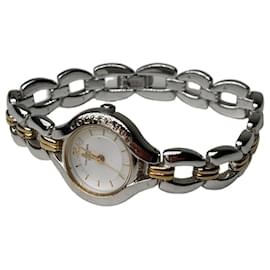 Vintage Courreges Armbanduhr aus Edelstahl Silber Gold
