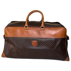 Céline Vintage Celine Macadam Canvas Duffle Bag Braun Tan