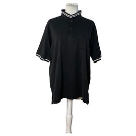 Vintage Burberry Men's Cotton Polo Shirt Black L