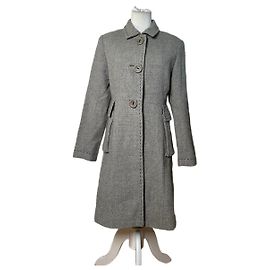 Vintage Balenciaga Wollmischungsmantel Hellgrau M