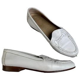 Vintage Gucci Leder Loafer Weiß EU5
