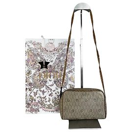 Bolsa Transversal Vintage Dior Oblique Monogram Bege Dourado