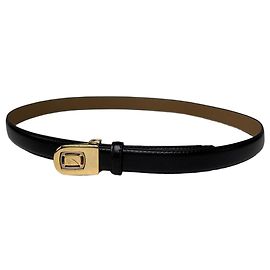 Vintage Dior Ledergürtel Schwarz Tan Goldene Schnalle