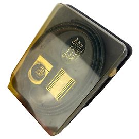 Vintage Dior Ledergürtel Schwarz mit goldfarbener Schnalle