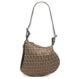 Bolso de Hombro Fendi Zucchino Oyster Beige
