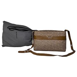 Borsa a Spalla Vintage Balenciaga in Tela con Logo BB Beige Marrone