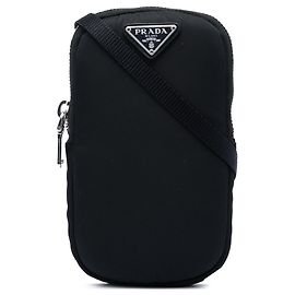Borsa a tracolla porta telefono Prada Tessuto nera