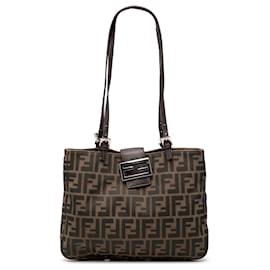 Borsa a tracolla in tela Zucca marrone Fendi