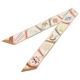 Foulard Twilly in seta Hermès Funny Ice Cream beige