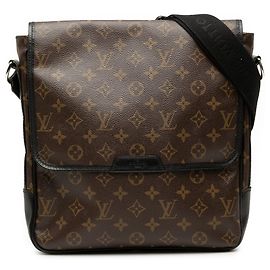 Borsa a tracolla Louis Vuitton Monogram Macassar Bass MM marrone