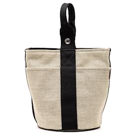 Borsa a secchiello Hermès Toile Saxo PM Beige