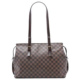 Bolso de hombro Louis Vuitton Damier Ebene marrón Chelsea