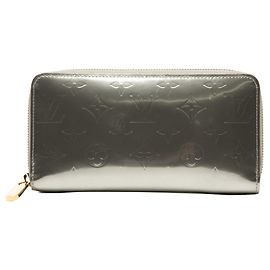 Louis Vuitton Monogram Vernis Zippy Long Wallet Silber