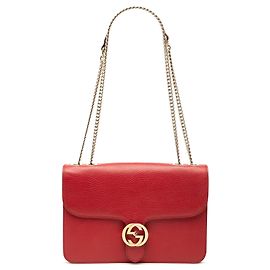 Borsa a tracolla Gucci Medium Dollar Calfskin Interlocking G rossa