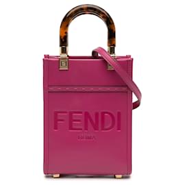 Mini borsa shopper Fendi Sunshine in pelle rosa