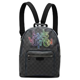 Zaino Louis Vuitton Limited Edition Damier Graphite Logo Rainbow Josh nero
