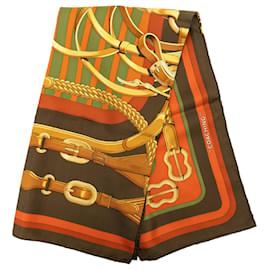 Sciarpa in seta Hermès Coaching 90 marrone