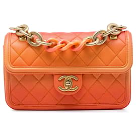 Chanel Small Quilted Caviar Sunset On The Sea Satchel Orange