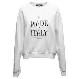 Dolce & Gabbana Grafik-Print Crewneck Sweatshirt Weiß & Schwarz Größe US L