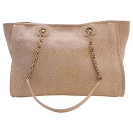 Tan Chanel Small Mixed Fibers Deauville Tote