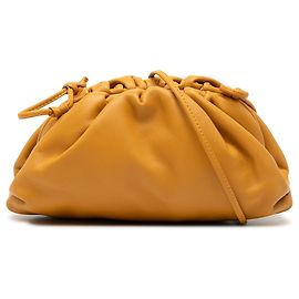The Mini Pouch Crossbody aus braunem Bottega Veneta Lammleder