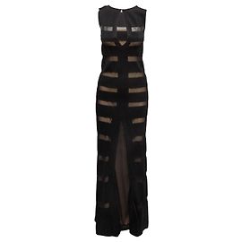 Ärmelloses Missoni gestreiftes Strick-Maxikleid in Schwarz Größe IT 40
