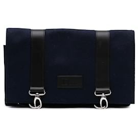 Clutch organizer da viaggio in feltro blu Dior