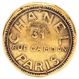 Spilla Chanel CC 31 Rue Cambon placcata oro