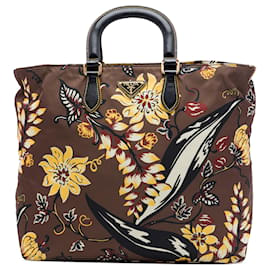 Borsa Satchel Prada Tessuto Stampato marrone