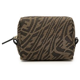 Pochette cosmetica Fendi Sarah Coleman Small Zucca Canvas Vertigo marrone