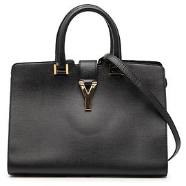 Borsa cabas Chyc in pelle texturizzata piccola nera Saint Laurent