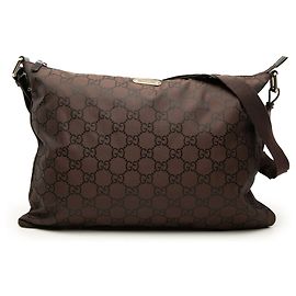 Borsa a tracolla Gucci GG Nylon marrone
