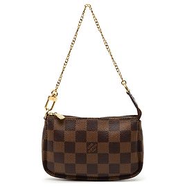 Borsa Louis Vuitton Damier Ebene Mini Pochette Accessoires marrone