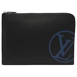 Pochette Jour GM Taurillon Initials Circle in pelle nera Louis Vuitton
