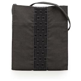Borsa a tracolla pochette Herline in tela grigia Hermès
