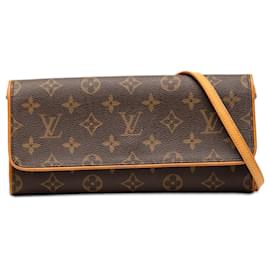 Borsa a tracolla Louis Vuitton Monogram Pochette Twin GM marrone