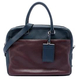 Valigetta Business Bag Prada Bicolor Vitello Daino Blu