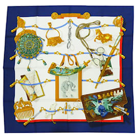 Blauer Seidenschal Memoire d Hermes 90 - Hermès