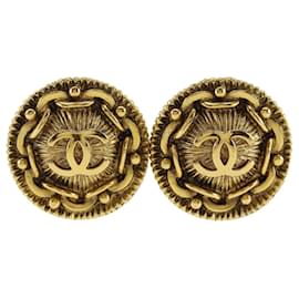 Orecchini a clip con medaglione placcati in oro Gold Chanel CC
