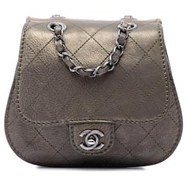 Borsa a tracolla Chanel Small Quilted Calfskin Coco Twin Flap marrone