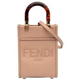 Mini borsa shopper Sunshine in pelle rosa Fendi