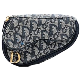 Pochette Saddle in tela Diorissimo blu Dior