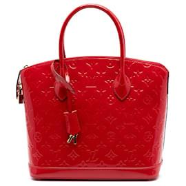 Borsa Louis Vuitton Monogram Vernis Lockit PM rossa