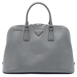 Borsa Prada Large Saffiano Lux Promenade grigia